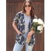 imageGRECERELLE Short Sleeve Cardigan for Women Lightweight Summer with Pockets Open Front Casual Beach Cover Ups 2026Colorful Banana Leaf
