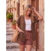 imageGRECERELLE Short Sleeve Cardigan for Women Lightweight Summer with Pockets Open Front Casual Beach Cover Ups 2026Leopard Print Coffee