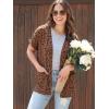 imageGRECERELLE Short Sleeve Cardigan for Women Lightweight Summer with Pockets Open Front Casual Beach Cover Ups 2026Leopard Print Coffee