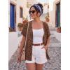imageGRECERELLE Short Sleeve Cardigan for Women Lightweight Summer with Pockets Open Front Casual Beach Cover Ups 2026Leopard Print Coffee