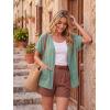 imageGRECERELLE Short Sleeve Cardigan for Women Lightweight Summer with Pockets Open Front Casual Beach Cover Ups 2026Mint Green