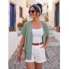 imageGRECERELLE Short Sleeve Cardigan for Women Lightweight Summer with Pockets Open Front Casual Beach Cover Ups 2026Mint Green