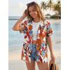 imageGRECERELLE Short Sleeve Cardigan for Women Lightweight Summer with Pockets Open Front Casual Beach Cover Ups 2026White Maple