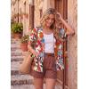 imageGRECERELLE Short Sleeve Cardigan for Women Lightweight Summer with Pockets Open Front Casual Beach Cover Ups 2026White Maple