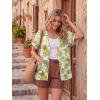 imageGRECERELLE Short Sleeve Cardigan for Women Lightweight Summer with Pockets Open Front Casual Beach Cover Ups 2026White Pineapple