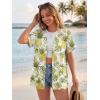imageGRECERELLE Short Sleeve Cardigan for Women Lightweight Summer with Pockets Open Front Casual Beach Cover Ups 2026White Pineapple