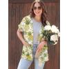 imageGRECERELLE Short Sleeve Cardigan for Women Lightweight Summer with Pockets Open Front Casual Beach Cover Ups 2026White Pineapple