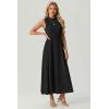 imageGRECERELLE Womens 2026 Spring Summer Casual Mock Neck Sleeveless Flared Maxi Dress with Pockets XS  3XLBlack
