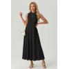 imageGRECERELLE Womens 2026 Spring Summer Casual Mock Neck Sleeveless Flared Maxi Dress with Pockets XS  3XLBlack