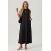 imageGRECERELLE Womens 2026 Spring Summer Casual Mock Neck Sleeveless Flared Maxi Dress with Pockets XS  3XLBlack