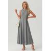 imageGRECERELLE Womens 2026 Spring Summer Casual Mock Neck Sleeveless Flared Maxi Dress with Pockets XS  3XLGray