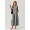 imageGRECERELLE Womens 2026 Spring Summer Casual Mock Neck Sleeveless Flared Maxi Dress with Pockets XS  3XLGray