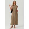 imageGRECERELLE Womens 2026 Spring Summer Casual Mock Neck Sleeveless Flared Maxi Dress with Pockets XS  3XLKhaki