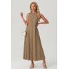 imageGRECERELLE Womens 2026 Spring Summer Casual Mock Neck Sleeveless Flared Maxi Dress with Pockets XS  3XLKhaki