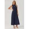 imageGRECERELLE Womens 2026 Spring Summer Casual Mock Neck Sleeveless Flared Maxi Dress with Pockets XS  3XLNavy Blue