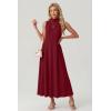 imageGRECERELLE Womens 2026 Spring Summer Casual Mock Neck Sleeveless Flared Maxi Dress with Pockets XS  3XLRed