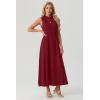 imageGRECERELLE Womens 2026 Spring Summer Casual Mock Neck Sleeveless Flared Maxi Dress with Pockets XS  3XLRed