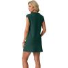 imageGRECERELLE Womens 2026 Summer 2 Piece Skort Sets Cap Sleeve Zip Collared Top Matching Tennis Skirt with Pockets for AthleticDark Green