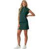 imageGRECERELLE Womens 2026 Summer 2 Piece Skort Sets Cap Sleeve Zip Collared Top Matching Tennis Skirt with Pockets for AthleticDark Green