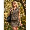 imageGRECERELLE Womens 2026 Summer 2 Piece Skort Sets Cap Sleeve Zip Collared Top Matching Tennis Skirt with Pockets for AthleticLeopard