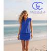 imageGRECERELLE Womens 2026 Summer 2 Piece Skort Sets Cap Sleeve Zip Collared Top Matching Tennis Skirt with Pockets for AthleticRoyal Blue