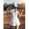 imageGRECERELLE Womens 2026 Summer 2 Piece Skort Sets Cap Sleeve Zip Collared Top Matching Tennis Skirt with Pockets for AthleticWhite
