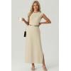 imageGRECERELLE Womens 2026 Summer Fall Round Neck AntiPilling Shift Sweater Maxi Dress with Pockets for Business CasualApricot
