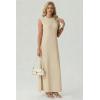 imageGRECERELLE Womens 2026 Summer Fall Round Neck AntiPilling Shift Sweater Maxi Dress with Pockets for Business CasualApricot