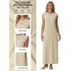 imageGRECERELLE Womens 2026 Summer Fall Round Neck AntiPilling Shift Sweater Maxi Dress with Pockets for Business CasualApricot