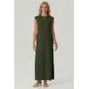 imageGRECERELLE Womens 2026 Summer Fall Round Neck AntiPilling Shift Sweater Maxi Dress with Pockets for Business CasualArmy Green