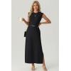 imageGRECERELLE Womens 2026 Summer Fall Round Neck AntiPilling Shift Sweater Maxi Dress with Pockets for Business CasualBlack