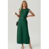 imageGRECERELLE Womens 2026 Summer Fall Round Neck AntiPilling Shift Sweater Maxi Dress with Pockets for Business CasualDark Green