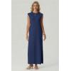 imageGRECERELLE Womens 2026 Summer Fall Round Neck AntiPilling Shift Sweater Maxi Dress with Pockets for Business CasualDenim Blue