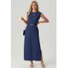 imageGRECERELLE Womens 2026 Summer Fall Round Neck AntiPilling Shift Sweater Maxi Dress with Pockets for Business CasualDenim Blue