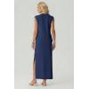 imageGRECERELLE Womens 2026 Summer Fall Round Neck AntiPilling Shift Sweater Maxi Dress with Pockets for Business CasualDenim Blue