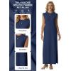 imageGRECERELLE Womens 2026 Summer Fall Round Neck AntiPilling Shift Sweater Maxi Dress with Pockets for Business CasualDenim Blue