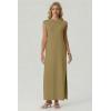 imageGRECERELLE Womens 2026 Summer Fall Round Neck AntiPilling Shift Sweater Maxi Dress with Pockets for Business CasualKhaki