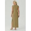 imageGRECERELLE Womens 2026 Summer Fall Round Neck AntiPilling Shift Sweater Maxi Dress with Pockets for Business CasualKhaki