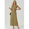 imageGRECERELLE Womens 2026 Summer Fall Round Neck AntiPilling Shift Sweater Maxi Dress with Pockets for Business CasualKhaki