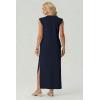 imageGRECERELLE Womens 2026 Summer Fall Round Neck AntiPilling Shift Sweater Maxi Dress with Pockets for Business CasualNavy Blue