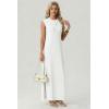 imageGRECERELLE Womens 2026 Summer Fall Round Neck AntiPilling Shift Sweater Maxi Dress with Pockets for Business CasualWhite