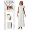 imageGRECERELLE Womens 2026 Summer Fall Round Neck AntiPilling Shift Sweater Maxi Dress with Pockets for Business CasualWhite