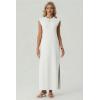 imageGRECERELLE Womens 2026 Summer Fall Round Neck AntiPilling Shift Sweater Maxi Dress with Pockets for Business CasualWhite
