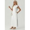 imageGRECERELLE Womens 2026 Summer Fall Round Neck AntiPilling Shift Sweater Maxi Dress with Pockets for Business CasualWhite