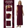 imageGRECERELLE Womens 2026 Summer Fall Round Neck AntiPilling Shift Sweater Maxi Dress with Pockets for Business CasualWine Red