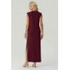 imageGRECERELLE Womens 2026 Summer Fall Round Neck AntiPilling Shift Sweater Maxi Dress with Pockets for Business CasualWine Red