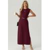 imageGRECERELLE Womens 2026 Summer Fall Round Neck AntiPilling Shift Sweater Maxi Dress with Pockets for Business CasualWine Red