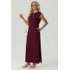 imageGRECERELLE Womens 2026 Summer Fall Round Neck AntiPilling Shift Sweater Maxi Dress with Pockets for Business CasualWine Red