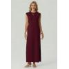 imageGRECERELLE Womens 2026 Summer Fall Round Neck AntiPilling Shift Sweater Maxi Dress with Pockets for Business CasualWine Red