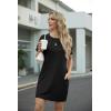 imageGRECERELLE Womens Casual TShirt Dress with Pockets Short Sleeve Shift Dresses WrinkleResistant Above Knee LengthAblack